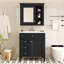 Ensemble de meuble-lavabo moderne avec armoire de rangement à miroir, 2 tiroirs et tiroir basculant, lavabo simple