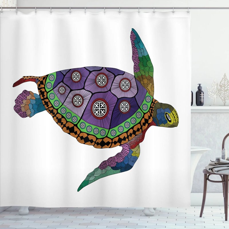  Rideau de douche Sea Turtle, H 84 po x l 69 po
