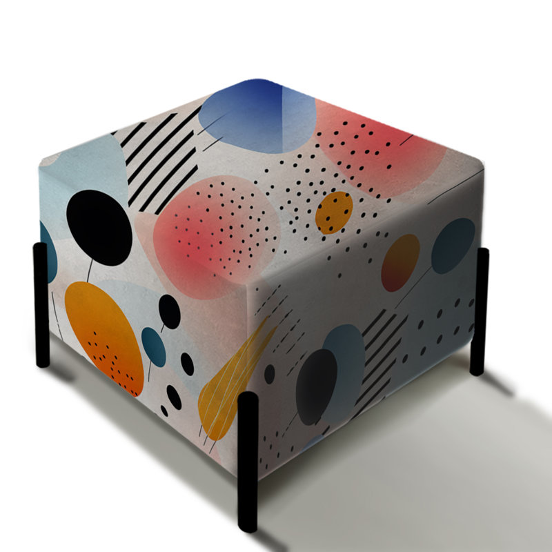 Jeu avec motif géométrique coloré - repose-pieds carré géométrique