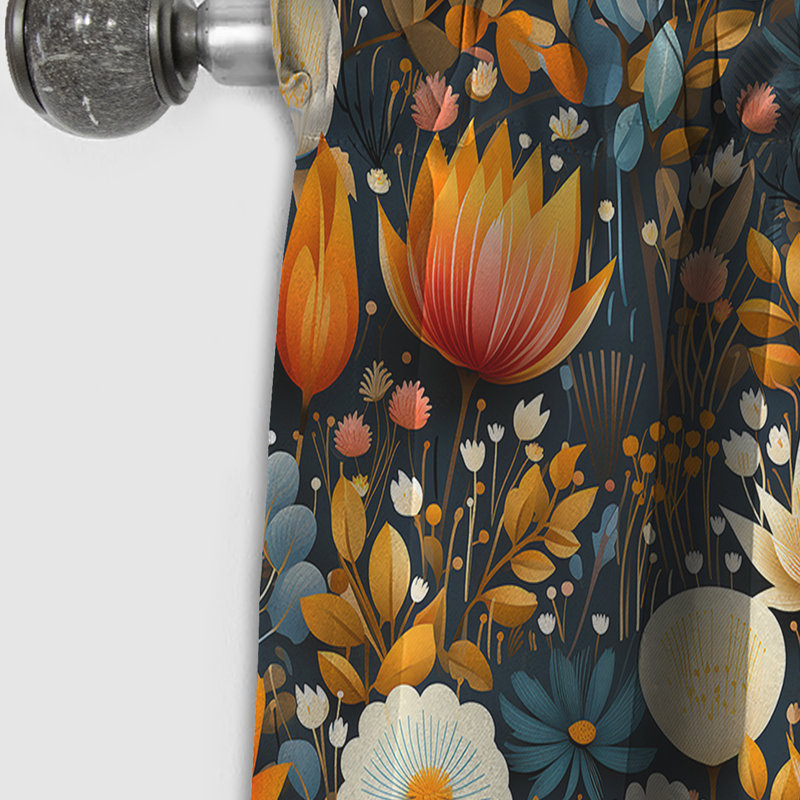 Mod Botanicals - Rideau Mid-Century - Rideau occultant géométrique - 1 panneau, L 52 po x L 84 po