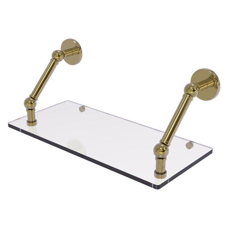Dalston Bracket Shelf, Unlacquered Brass, 8" H x 18" W x 8'" D