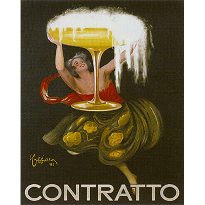 «Contrasto 20 x 16», reproduction d'art encadrée, affiche «Champagne Toast» par Leonetto Cappiello