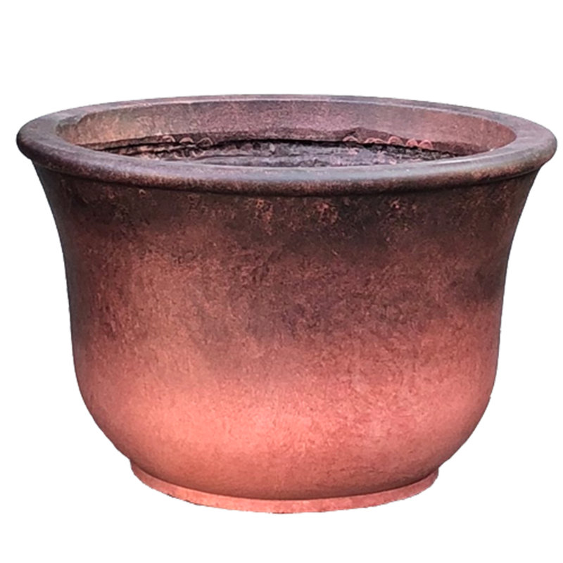 Pot à fleurs à cloche basse Marisol, H 10 po x l 15 po x P 15 po, Rouge