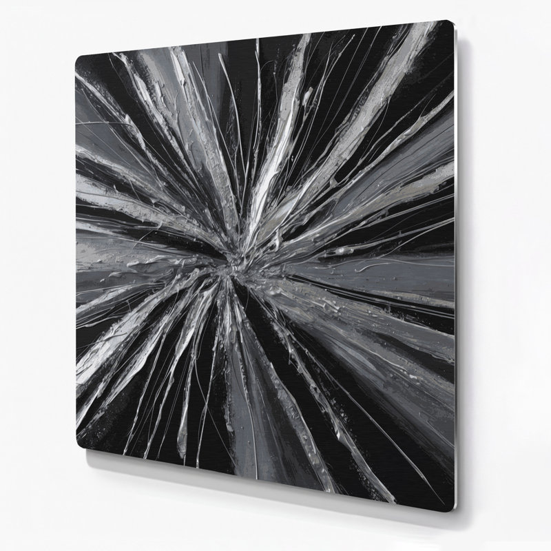 «Lyrical Abstraction 41», art mural en métal gris, H 12 po x l 12 po
