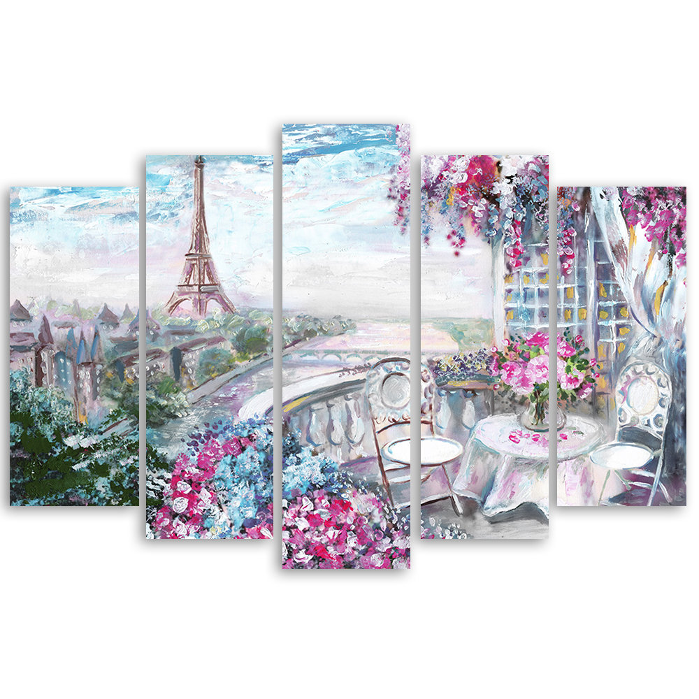 Leinwandbild Paris Eiffel Tower - Landscape - Pastel