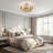 4 - Light 23.6" Dimmable Crystal Semi Flush Mount