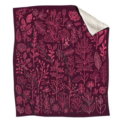 Couvertures roses avec illustrations botaniques