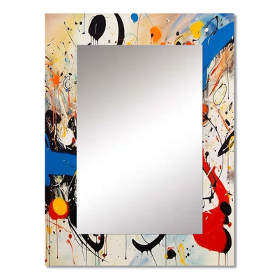 All That Jazz Colorful Joy III - Abstract Collages Large Wall Mirror, Modern Unique Mirror, Printed Metal Art