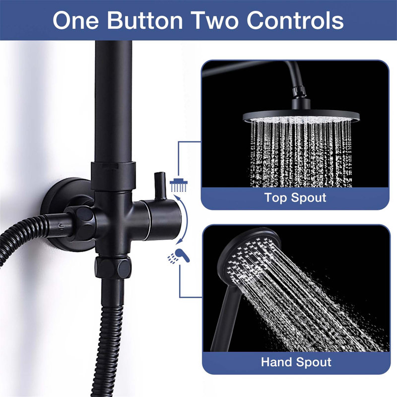 Fixed Shower Head, Matte Black