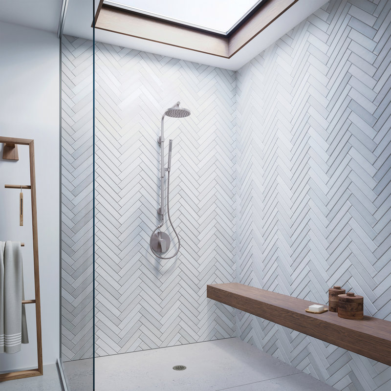 Système de douche en laiton Kona, Nickel brossé