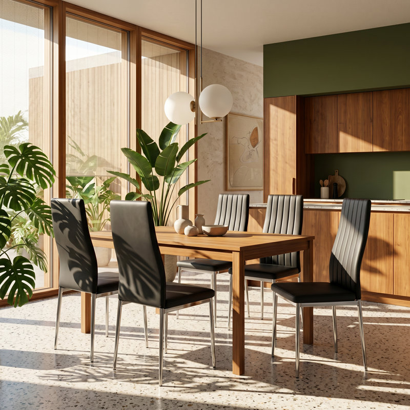 Ensemble de 4 chaises de salle à manger en métal chromé l 16,92 po x P 21,25 po x H 37,4 po EGO