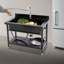Freestanding Stainless Steel Utility Sink With Pull-Out Faucet-113607623