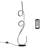 Modern 56'' Black LED Novelty Floor Lamp with Remote Control 