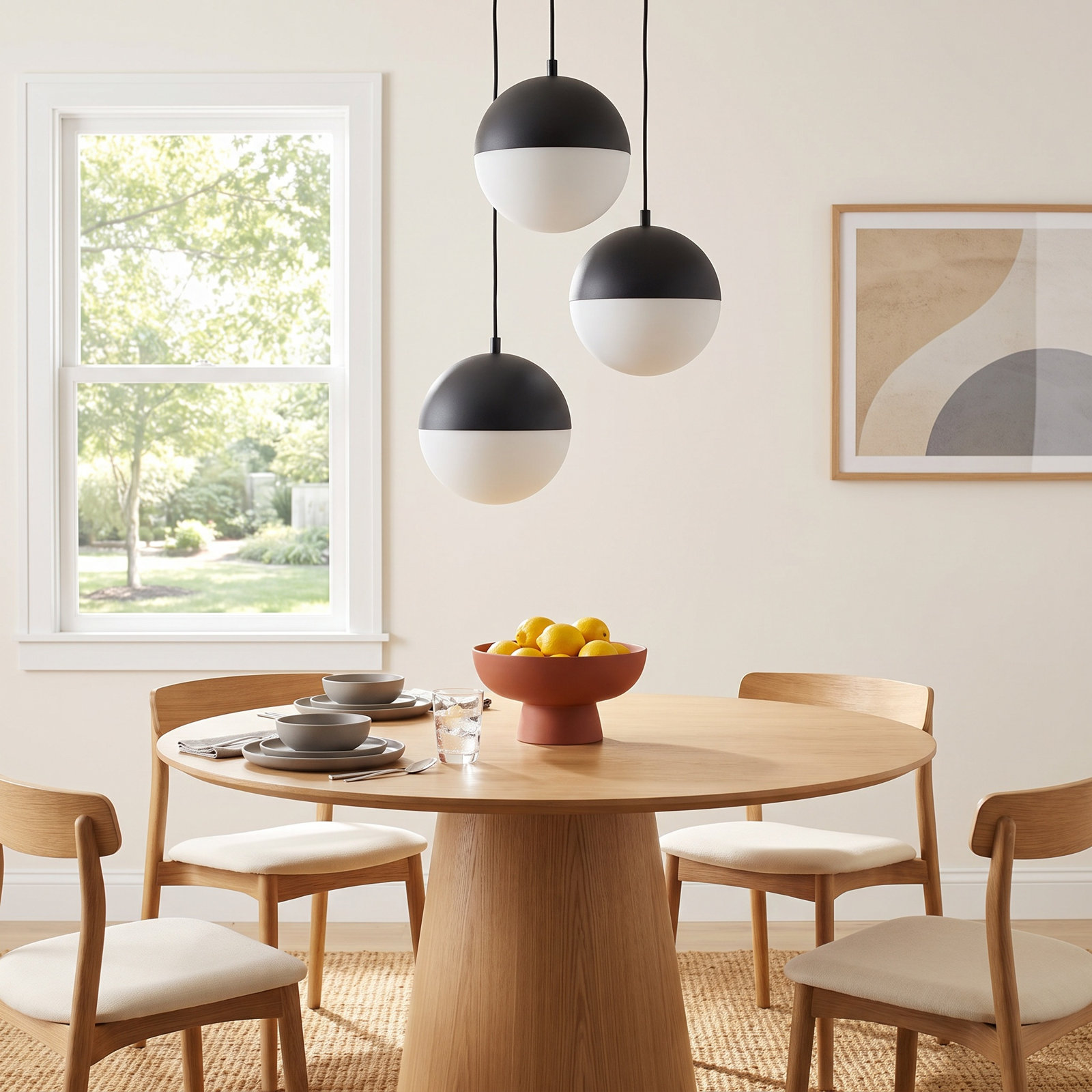 Hastings Dimmable 3-Light Pendant, Black
