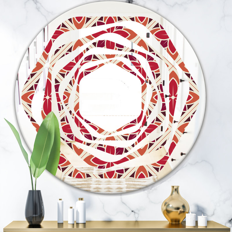 Miroir mural Botanical Design I Whirl Cottage Americana, H 31,5 po x l po, Motif floral VI tourbillon