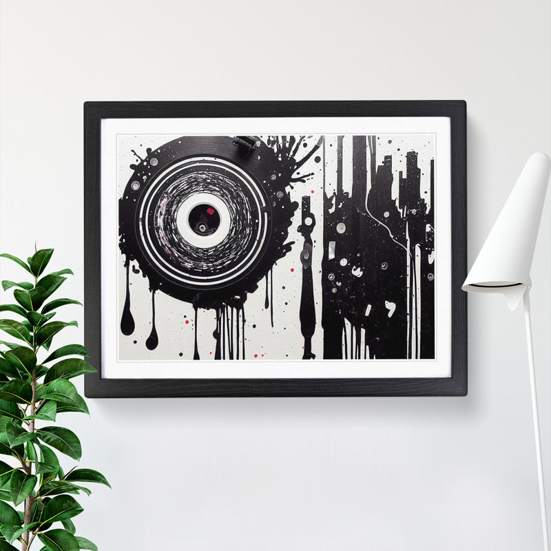 Evolving Cassette Tape Abstract - Framed Print, Black, 34cm H x 46cm W x 2cm D