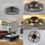 Ventilateur de plafond en cage 19,60 po avec ensemble d'éclairage et télécommande, ventilateur de plafond industriel moderne encastré, plafonnier encastré à profil bas pour la chambre à coucher, le salon et la salle à manger (4 ampoules incluses)