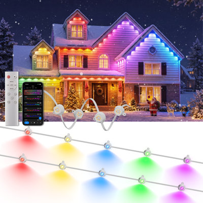 Guirlandes lumineuses extérieures intelligentes intelligentes RVB et 3CCT, IP67