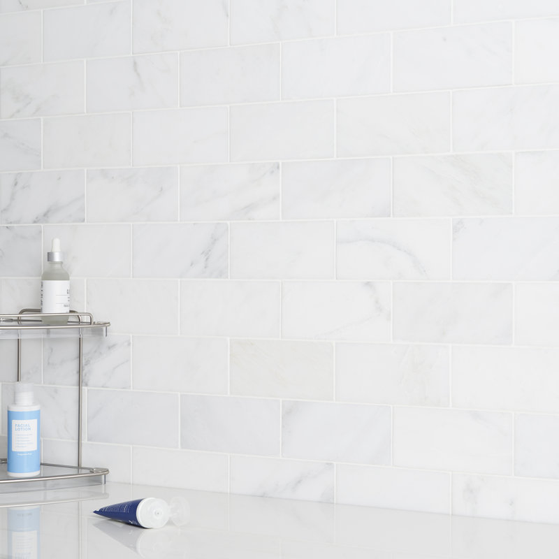 Oriental 3" x 6" Natural Stone Marble Look Subway Wall & Floor Tile
