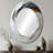 White And Gold Tornado Of Abstract I - Large Oval Wall Mirror On Metal-1958390586