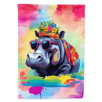 Drapeau de maison hippopotame hippie
