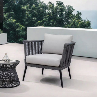 Fauteuil d'extérieur imperméable de style rotin
