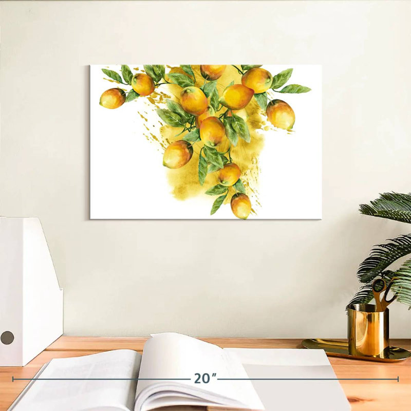 Yarlin aquarelle citrons dorés, H 8 po x l 12 po