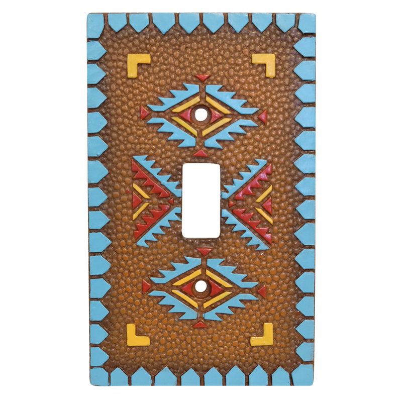Pecos Southwestern Native Geometric Pattern 1-Gang Light Switch Wall Plate / Cover