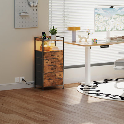 40.9cm W Metal Bedside Table
