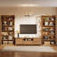71" Industrial 6-Tier Bookshelf with Decorative Side Panels, Rustic Brown