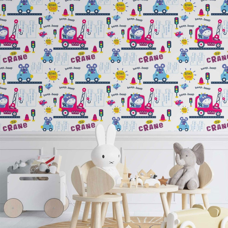 Rouleau de papier peint adhésif 8,5 pi x 24 po Chesire Child Like City