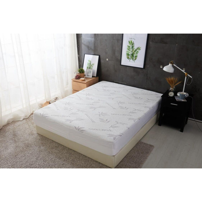 Alwyn Home Rayon Derived From , Mattress Protector With 100% Water Resistant Fabric, Ultra Soft-Fitted Mattress Cover, Breathable Cool Flow Technology, 16" Deep Pocket, Gray