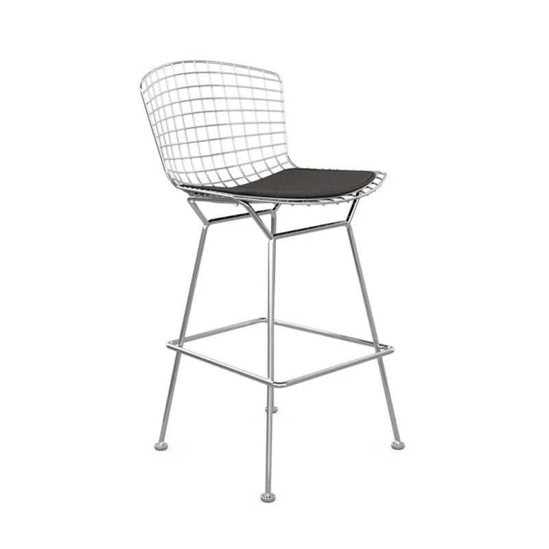 Tabouret de comptoir (26 po), Siège noir / structure argent