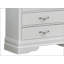 Commode Lorana G6590-D argent champagne avec poignées de tiroir chromées et faux cristaux décoratifs, finition texturée en relief-2037386594