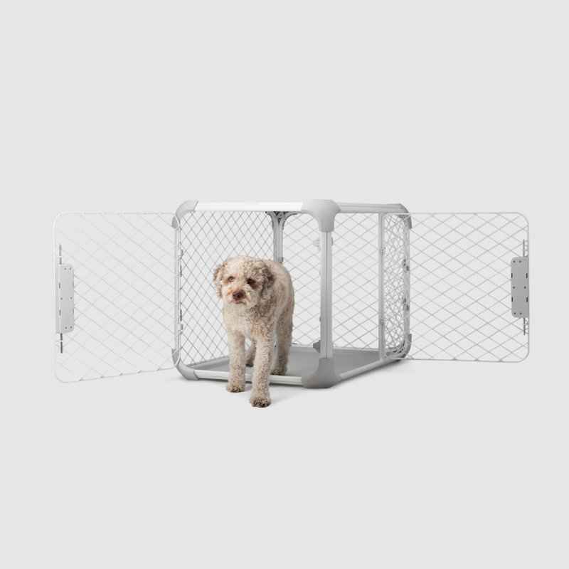 Medium White Modular Dog Crate with Playpen Mode