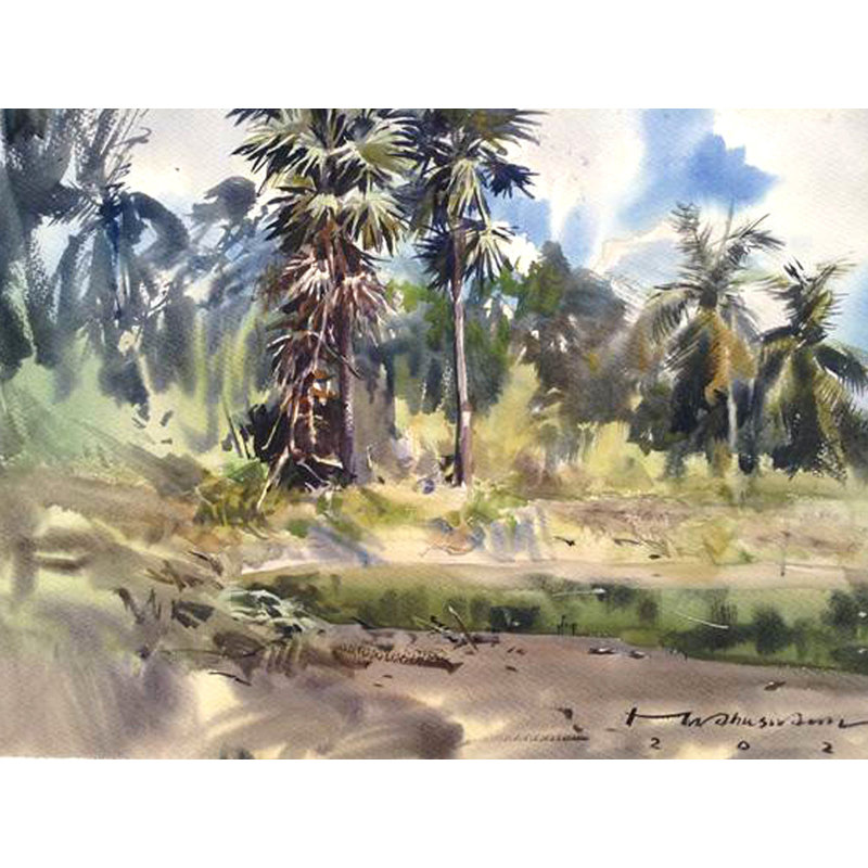 Cocotiers | Aquarelle de Madhusudan Das