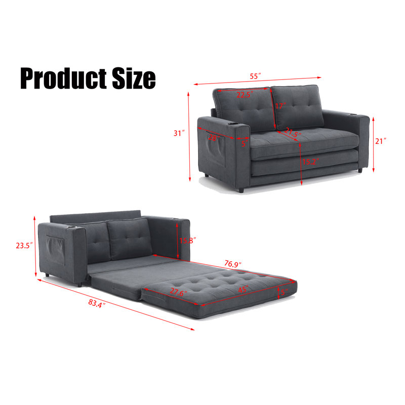 Naedelyn Upholstered 55'' Loveseat