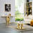 Luxurious Coffee Table And Console Table, 2-Piece White And Gold Living Room Table Set With Diamond-Shaped Base