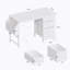 Bureau de 47,3 po avec prise de courant, 3 tiroirs, poche latérale, bureau d'étude facile à assembler, cadre stable et réversible pour bureau à domicile, bureau d'ordinateur de société, table de jeu, coiffeuse, blanc-1548312644