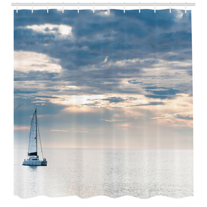 Shower Curtain with Hooks Included, 84" H x 69" W