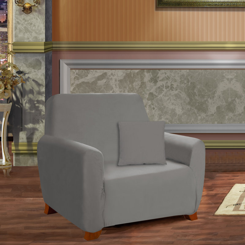 Housse pour fauteuil à coussins carrés / rectangulaires, gris