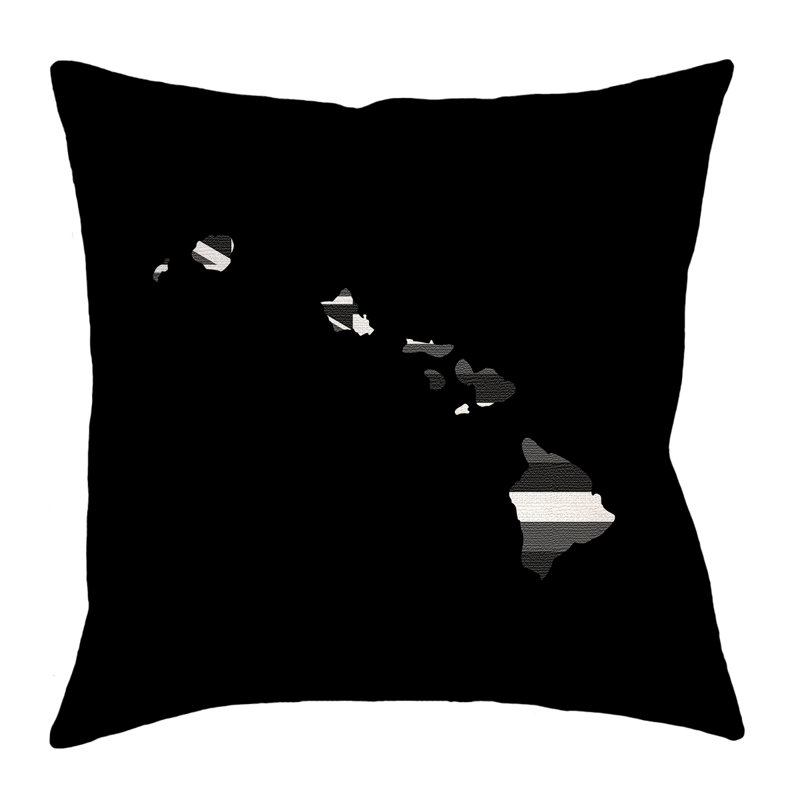 Coussin drapeau Katelyn Smith Hawaï, 36 po x 36 po, Polyester/Mélange de polyester, Coussin décoratif
