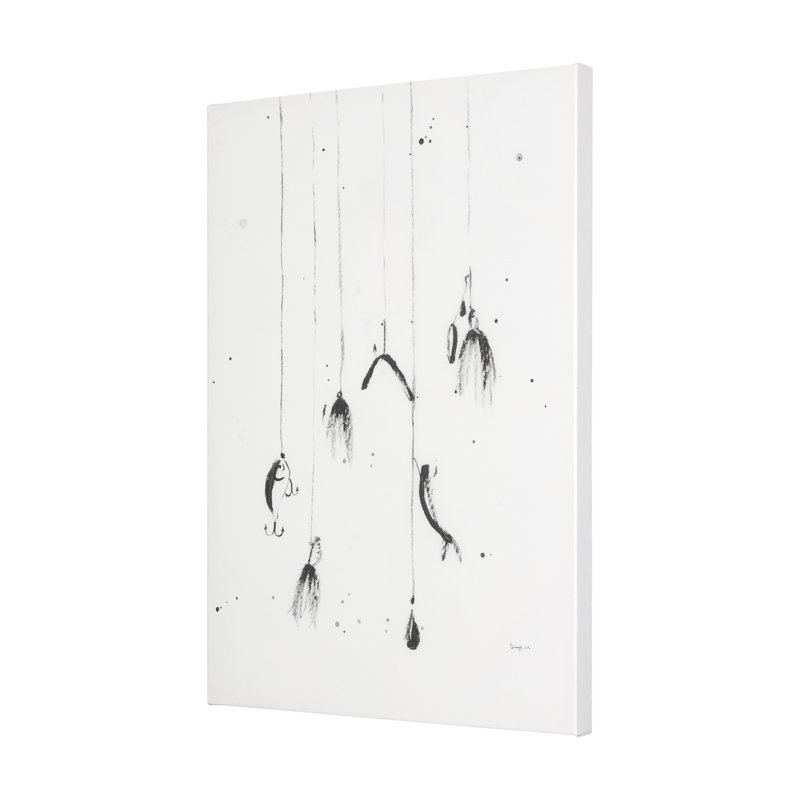 Fishing Lure a Hand Embelished Textured Canvas, 35" H x 25" W x 1.5" D