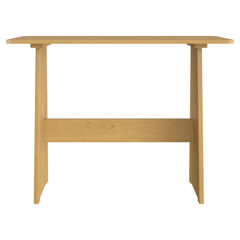 Haaniyah Dining Table with Bench "REINE"  Solid Wood Pine,  Honey Brown,  Honey Brown