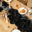 Chemin de table noir, chemin de table en étamine 10 pi noir, chemin de table 35 * 120 pouces Boho pour décorations de fête de table d'Halloween
