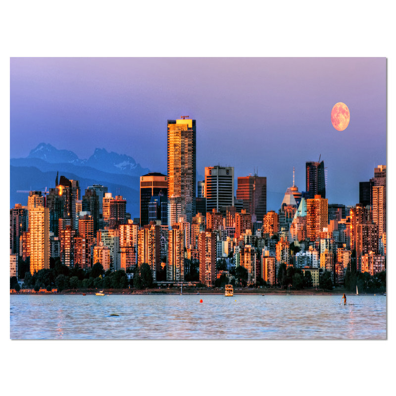 « vancouver skyscrapers », reproduction de photo sur toile tendue, H 8 po x l 12 po