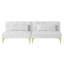 Tissu convertible futon avec pieds en métal