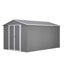 Remise verrouillable en métal sécurisée - grand rangement extérieur avec cadre en aluminium, remise à outils de jardin durable pour la cour, le patio, la pelouse, gris-124385940