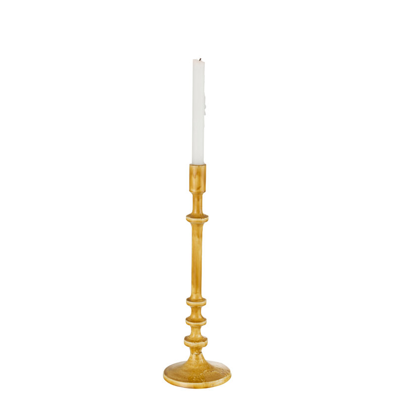 Wood Floor Candelabra, Yellow