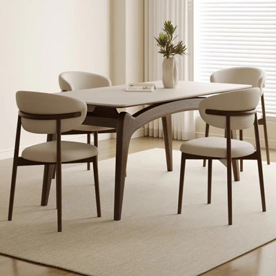 Table de salle à manger moderne en ardoise avec structure en frêne FAS